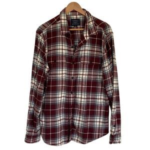 American Eagle Flannel Shirt Mens Size Large‎ Button Front Long Sleeve Plaid